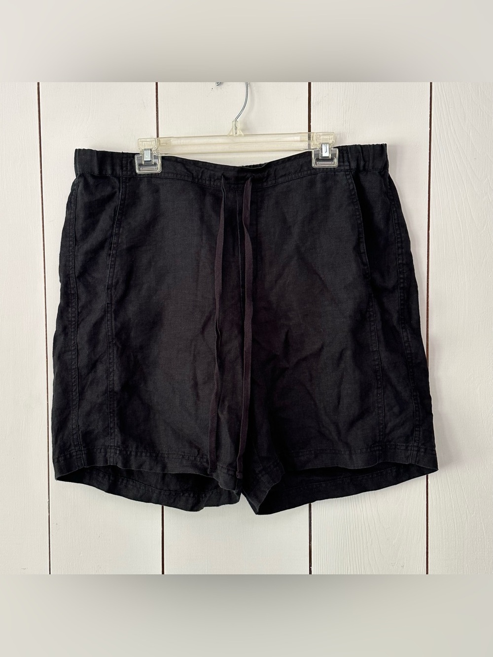 J.Jill Love Linen Black Shorts Sz XL 100% Linen